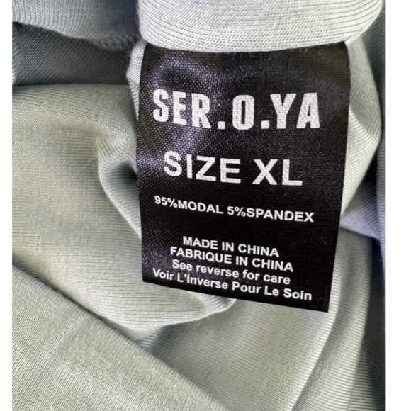 Ser.O.Ya Artemis Long Sleeved Crop Top in Gray Blue - Picture 11 of 12